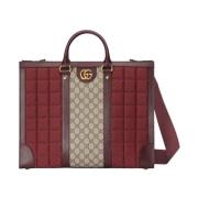 Gucci Mini GG Canvas Stor Tygväska Brown, Dam