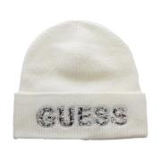 Guess Fantasy Logo Beanie White, Dam