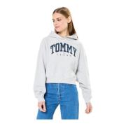 Tommy Jeans Varsity Logo Hoodie - Tryckt Stil Gray, Dam