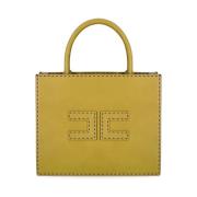 Elisabetta Franchi Curry Handväska med Dubbel C Logo Yellow, Dam