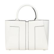 Elisabetta Franchi Minimalistisk Ivory Shopper Väska Beige, Dam