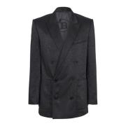 Balmain Python Jacquard Blazer Blue, Herr