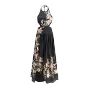 Zimmermann Blommig Cut-Out Midi Klänning Multicolor, Dam