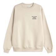 Drole de Monsieur Beige Slogan Sweatshirt med Attitude Beige, Herr