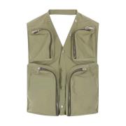 Rick Owens V-Neck Cargo Jacka Green, Herr