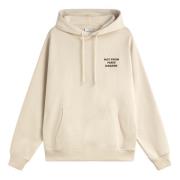 Drole de Monsieur Modig Slogan Hoodie i Beige Beige, Herr