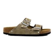 Birkenstock Arizona Rivet Border Sandaler Beige, Dam