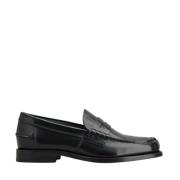 Tod's Svart Moccasin Läder Platta Skor Black, Herr