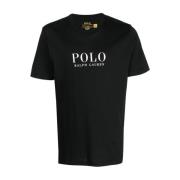 Polo Ralph Lauren Svart Bomull T-shirt med Logotyptryck Black, Herr