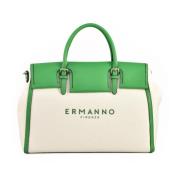 Ermanno Scervino Firenze Bomullsblandning Axelväska White, Dam