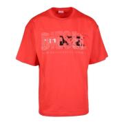 Diesel Bomull T-shirt Red, Herr