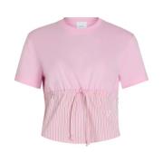 Patou Randig Rosa Crew Neck T-shirt Pink, Dam