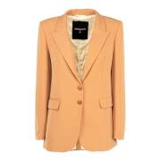 Patrizia Pepe Dam Knäppt Blazer Jacka Beige, Dam