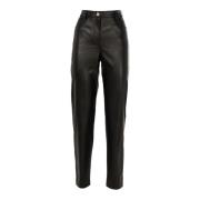 Patrizia Pepe Eko Läder Slim Fit Dambyxor Black, Dam