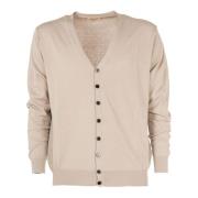 Cashmere Company V-ringad Knappad Herrkavaj Beige, Herr