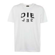 Diesel Vit Bomull T-shirt för Män White, Herr