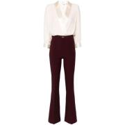 Elisabetta Franchi Silkeblandning Jumpsuit med Korsad Hals Multicolor,...