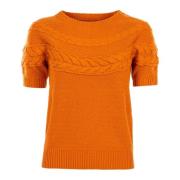 Tommy Hilfiger Chunky Cable Sweater för kvinnor Orange, Dam