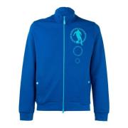 Bikkembergs Herr Zip-Up Sweatshirt med fickor Blue, Herr