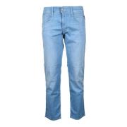 Replay Denim Jeans med Unik Mjuk Blandning Blue, Herr