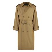 Burberry Vintage Trench Coat med Stiliga Detaljer Beige, Herr