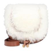 Chloé Läder Saddle Väska med Shearling Multicolor, Dam