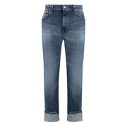 Dondup Slim Fit Metallknapp Jeans Blue, Herr