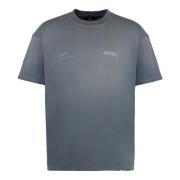 Represent Räfflad Bomull Crew-Neck T-shirt Gray, Herr