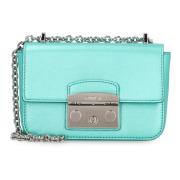 Furla Mini Crossbody Väska med Flip-Lock Stängning Blue, Dam