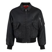 Valentino Nylon Bomberjacka med Dragkedjeficka Black, Herr