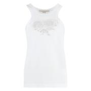 Stella McCartney Broderad Bomullstanktopp White, Dam