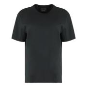 Canada Goose Bomull crew-neck T-shirt med logopatch Black, Dam