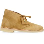 Clarks Klassiska Suede Desert Boots Beige, Dam