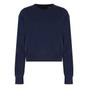 Polo Ralph Lauren Räfflad ullblandad crewneck tröja Blue, Dam