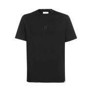 Les Deux Bomull Crew-Neck T-Shirt med Tricolor Detalj Black, Herr