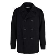 Comme des Garçons Räfflad Stickad Ärm Ull Peacoat Blue, Herr