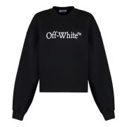 Off White Kontrasterande Logotyp Tryck Sweatshirt Black, Dam