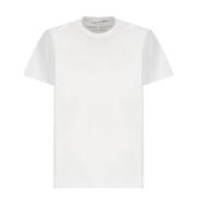 Comme des Garçons Vit Bomull T-shirt med Logotyp White, Herr