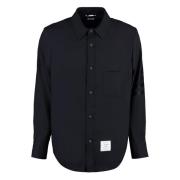 Thom Browne Randig Ullskjorta Blue, Herr