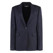 Stella McCartney Ull Blazer Revers Fickor Blue, Dam