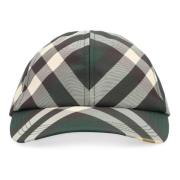 Burberry Justerbar Canvaskeps med Rutigt Motiv Multicolor, Dam