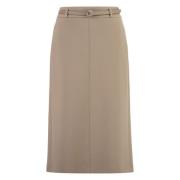 Peserico Stretch pennkjol med slits bak Beige, Dam