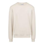 Iceberg Puder vit crewneck sweatshirt i scuba-tyg och logotyp Beige, H...