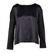 Wild Cashmere Silkeblandning Blus Black, Dam