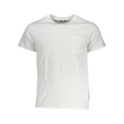 K-Way Elegant vit bomullst-shirt med fickdetalj White, Herr