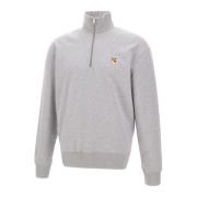 Maison Kitsuné Grå Bomulls Sweatshirt med Räv Logo Gray, Herr