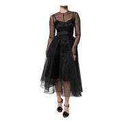 Dolce & Gabbana Svart Sheer Tulle A-linje Cocktailklänning Black, Dam