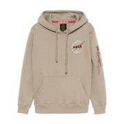 Alpha Industries Huvtröja med fickor och logodetalj Beige, Herr