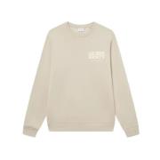 Les Deux Society Sweatshirt för Stiligt Komfort Beige, Herr