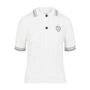 Brunello Cucinelli Rib Polo Tröja White, Dam